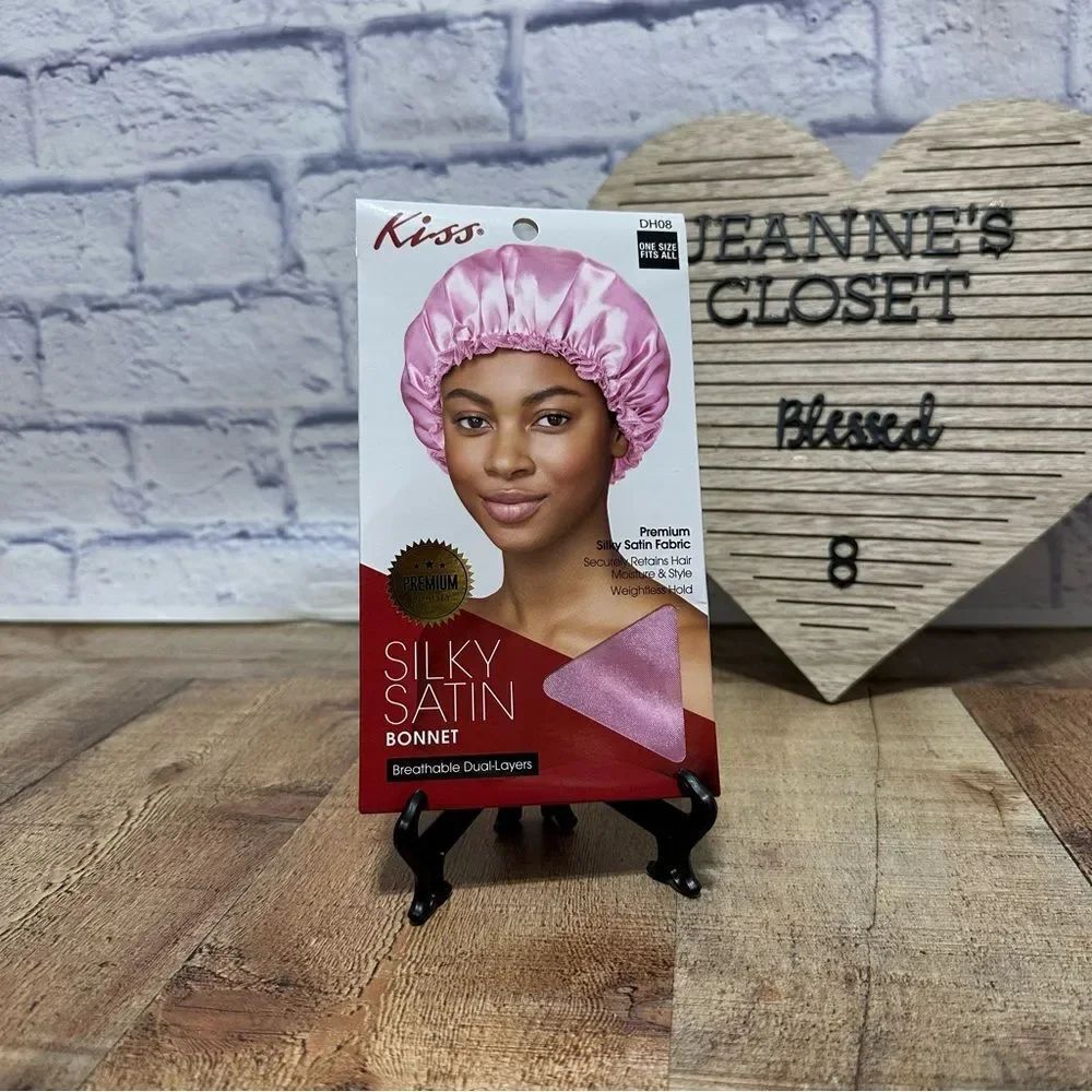 💜 New Kiss silky satin bonnet pink
New in package
